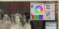 Here I have opened "VictoriaWedding.tga" and used the color picker on the part of the background highlighted by red. In the Colors box you can see the corresponding RGB values, which you can enter directly if you want to skip this step.
